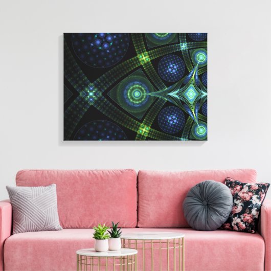 Fractal Art Mandala Universe Stretted Print (Insitu (Woonkamer))