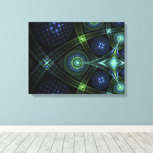Fractal Art Mandala Universe Stretted Print (Insitu (Houten vloer))