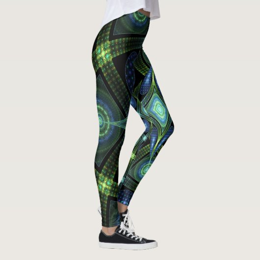 Fractal Art Mandala Universe Yoga Leggings (Rechts)