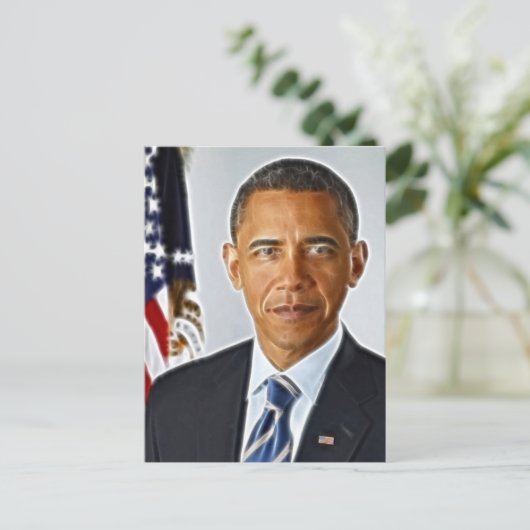 Fractal Art, officieel portret Barack Obama Briefkaart (Staand voorkant)