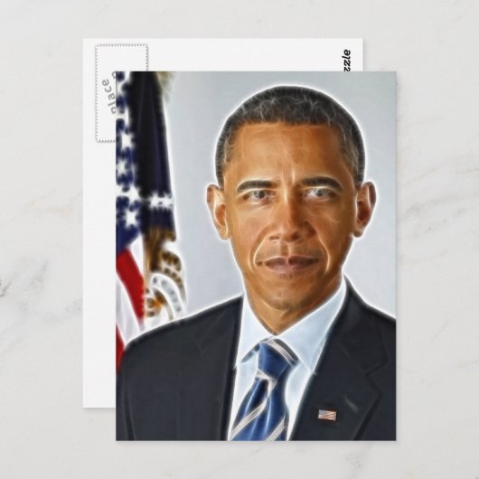 Fractal Art, officieel portret Barack Obama Briefkaart (Voorkant / Achterkant)