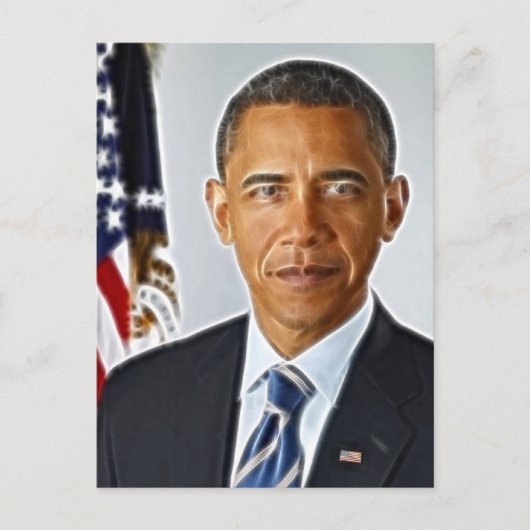Fractal Art, officieel portret Barack Obama Briefkaart (Voorkant)