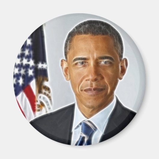 Fractal Art, officieel portret Barack Obama Magneet (Voorkant)