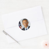 Fractal Art, officieel portret Barack Obama Ronde Sticker (Envelop)