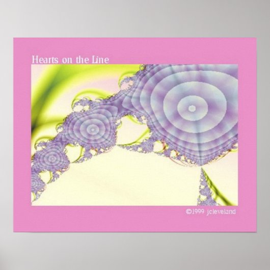 Fractal Art Paars Heart Poster (Voorkant)