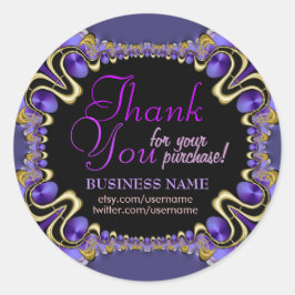 Fractal Art Paarse Royal Web Business Hartelijk da Ronde Sticker