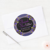 Fractal Art Paarse Royal Web Business Hartelijk da Ronde Sticker (Envelop)