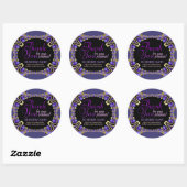 Fractal Art Paarse Royal Web Business Hartelijk da Ronde Sticker (Vel)