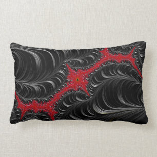 Fractal Art Red/Black Lumbar Sierkussen Kussen