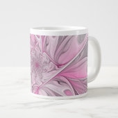Fractal Art roze bloemendroem, Floral Fantasy Grote Koffiekop (Voorkant rechts)