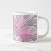 Fractal Art roze bloemendroem, Floral Fantasy Grote Koffiekop (Rechts)