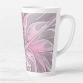 Fractal Art roze bloemendroem, Floral Fantasy Latte Mok (Rechts)