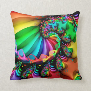 Fractal Art Spiral Melodic Rainbow Kussen