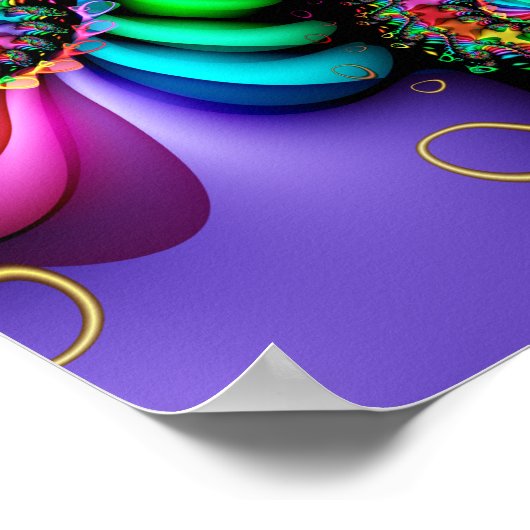 Fractal Art Spiral Melodic Rainbow Poster (Hoek)