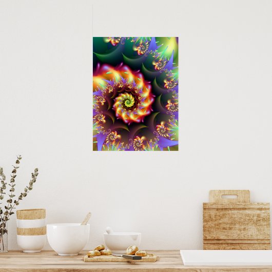 Fractal Art Spiral Poster (Keuken)