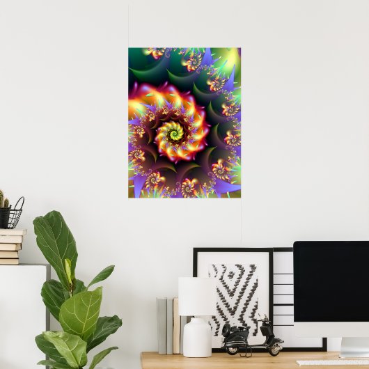 Fractal Art Spiral Poster (Thuiskantoor)