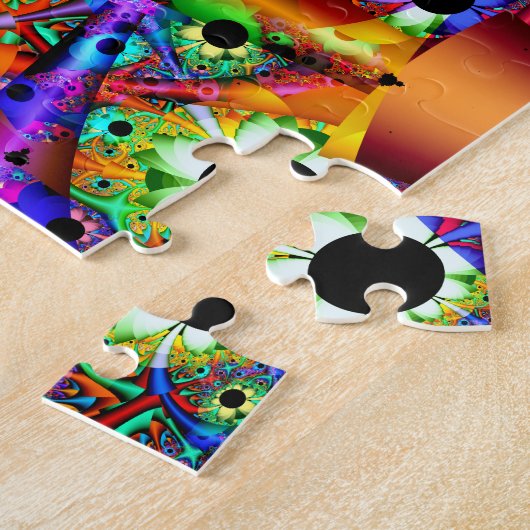 Fractal Art Sunflower Style Puzzle Legpuzzel (Zijkant)