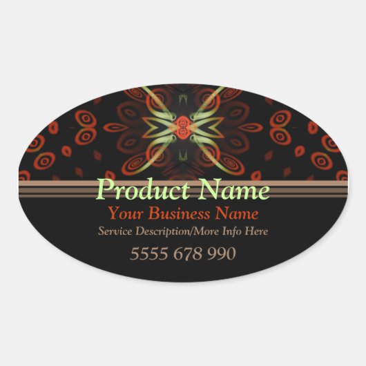 Fractal Artistry Product Label Oval Sticker (Voorkant)
