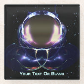 Fractal Astronaut Glazen Onderzetter (Voorkant)