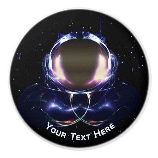 Fractal Astronaut Keramische Knop (Voorkant)