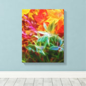 Fractal Autumn Leaves Rainbow Canvas Afdruk (Insitu (Houten vloer))