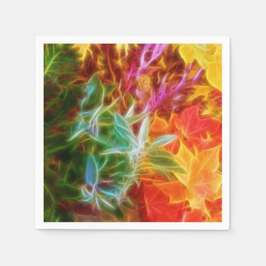 Fractal Autumn Leaves Rainbow Servet (Voorkant)