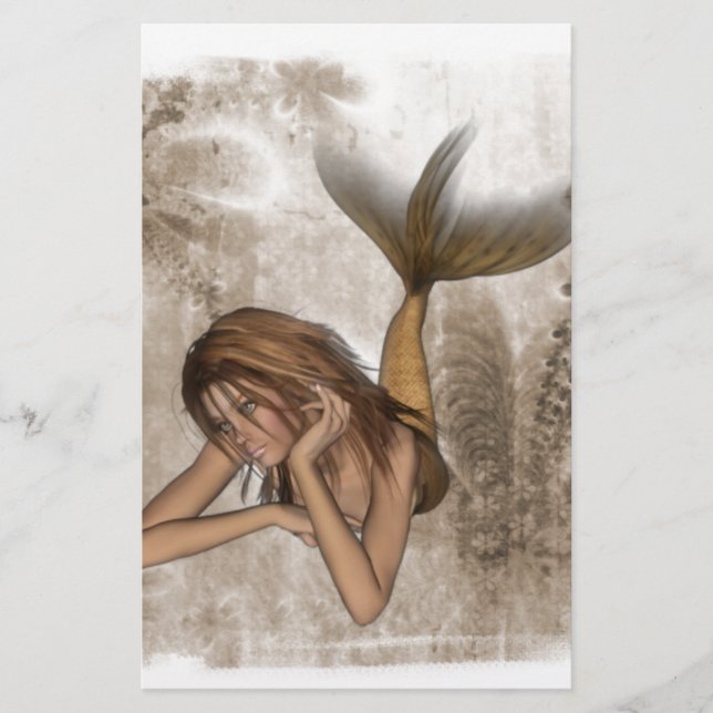 Fractal Background 3D Mermaid (Voorkant)