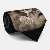 Fractal Background 3D Mermaid Brown Negatief Stropdas (Opgerold)