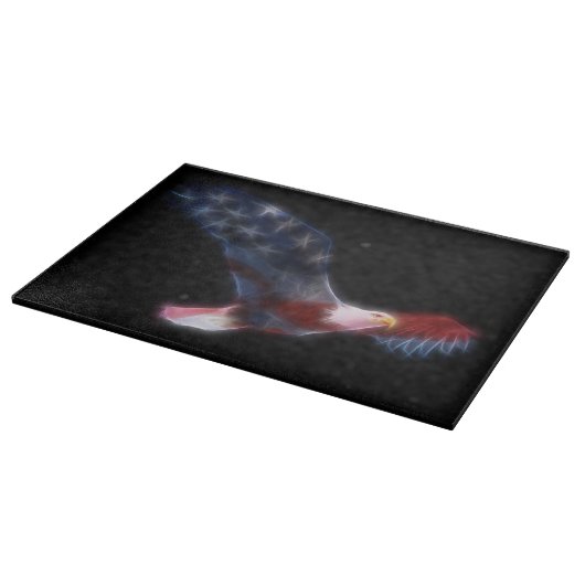 Fractal Bald Eagle Flag Patriotic Cutting Board Snijplank (Hoek)
