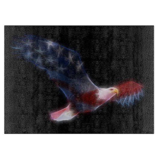 Fractal Bald Eagle Flag Patriotic Cutting Board Snijplank (Voorkant)