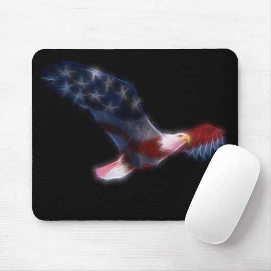 Fractal Bald Eagle Patriotic Mousepad Muismat (Met muis)