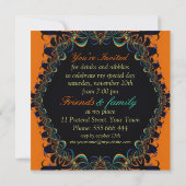 Fractal Batik Lace verjaardagsfeestje uitnodiginge Kaart (Achterkant)