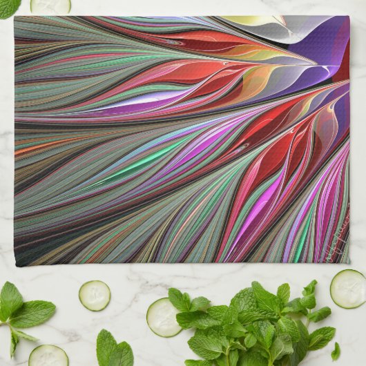 Fractal Bird of Paradise Theedoek (Gevouwen)