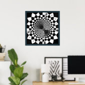 Fractal Black en White Mystery Poster (Thuiskantoor)