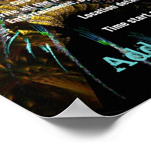 Fractal Blast Party Flyer-Poster Poster (Hoek)