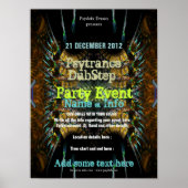 Fractal Blast Party Flyer-Poster Poster (Voorkant)