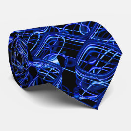 Fractal Blauw- en zwarte viribben Stropdas