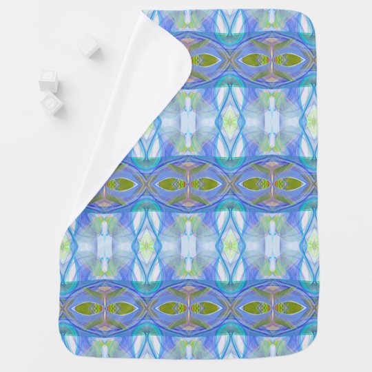 fractal blauw etnisch patroon inbakerdoek