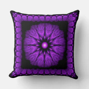 Fractal blauw ornament werpt kussen