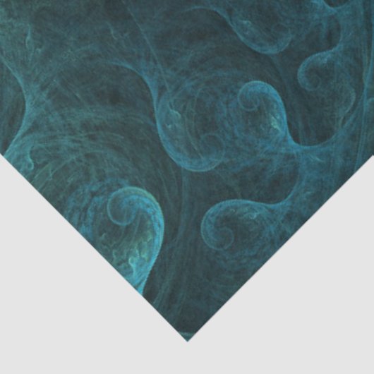 Fractal Blauwgroen Spiral Abstract 24 ontkoppelde  Tissuepapier (Detail)