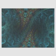 Fractal Blauwgroen Spiral Abstract 24 ontkoppelde 