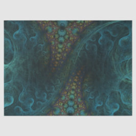 Fractal Blauwgroen Spiral Abstract 24 ontkoppelde  Tissuepapier