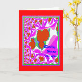 Fractal Bleeding Harten Wenskaart Kaart (Gele Bloem)