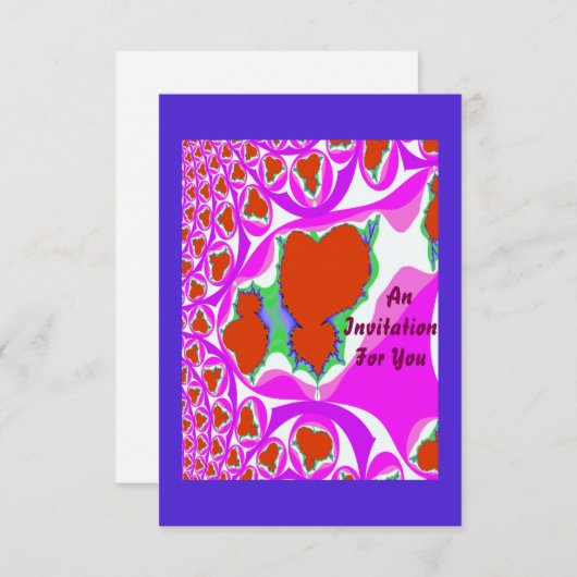 Fractal Bleeding Heart Invitations Kaart (Voorkant / Achterkant)