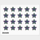 Fractal bloem in meerdere kleuren ster sticker (Vel)