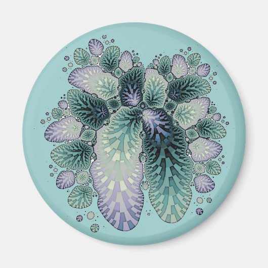 Fractal bloemblaadjes magneet (Voorkant)