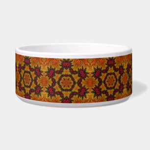 Fractal Bloom in Herfstkleuren Keramische Pet Bowl Voerbakje