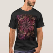 Fractal Bloom: Roze en gouden fusie T-shirt (Voorkant)