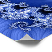 Fractal Blue Double Spiral Poster (Hoek)