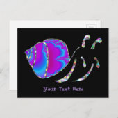 Fractal Blue en Paarse slak Shell Briefkaart (Voorkant / Achterkant)